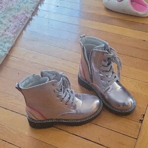 Kids Metallic Silver Boots